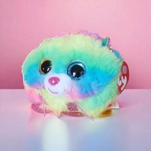 2021 TY Puffies GIZMO Rainbow Cat (4 Inch) Stuffed Puff Ball Plush Animal